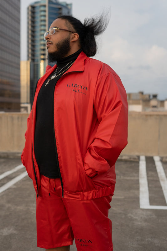 Fire Red Windbreaker Jacket