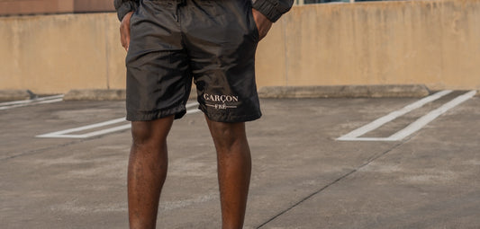 Jet Black Windbreaker Shorts