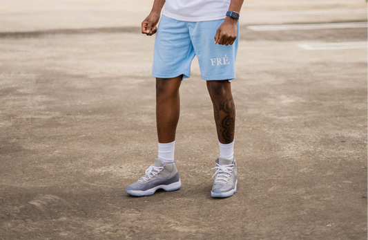 Sky Blue Cotton Fleece Shorts