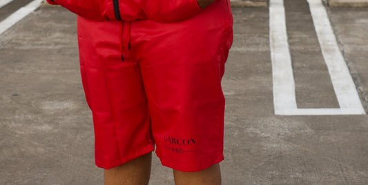 Fire Red Windbreaker Shorts